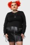 Women Long Sleeves | Killstar Agnetha Lace Up Top [PLUS]