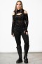 Women Long Sleeves | Killstar Tuned Out Mesh Cold Shoulder Top