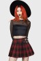 Women Mini Skirts | Killstar Bat Girl Skirt [TARTAN]