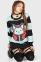 Women Sweaters | Killstar Vampurr Stripe Sweater [MINT]