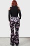 Women Velvet | Killstar Moondance Bell Bottoms [BLACK/PINK]
