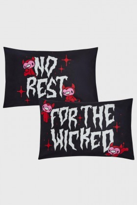 Homeware Bedding & Cushions | Killstar Gloomy Bear Pillowcases Set
