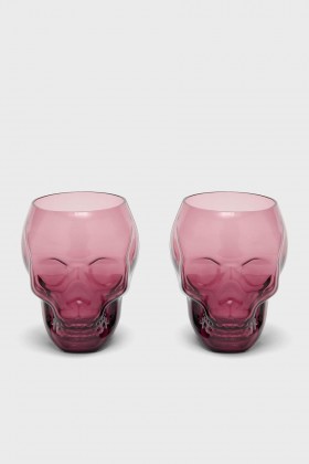 Homeware Cups & Mugs | Killstar Cranium Drinking Glasses [PLUM]