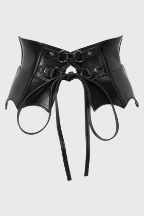 Women Harnesses & Belts | Killstar Wetland Bat Peplum Corset