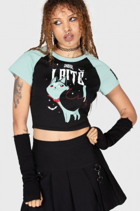 Women T-Shirts & Vests | Killstar Cat Spat Shrunk Tee