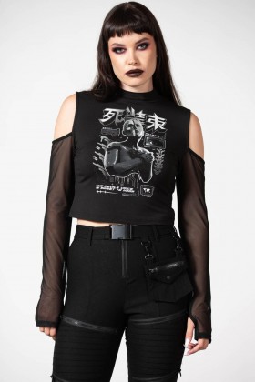  Maniche lunghe da donna | Killstar Devil's Voice Top con spalle scoperte