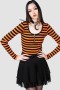 Women Long Sleeves | Killstar Izora Ribbed Top [PUMPKIN]
