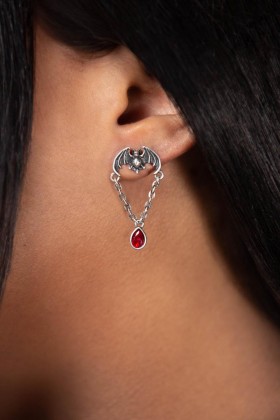 Women Earrings | Killstar Vamp Bat Earrings [RED]