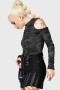  Kvinners Crop | Killstar Punkster Cold Shoulder-topp