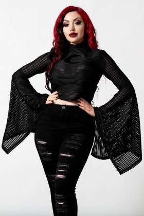  Dame Langermet | Killstar Phases Stripetopp