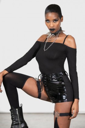  Długie rękawy damskie | Top bardot Killstar Devastate