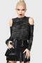  Dam Crop | Killstar Punkster Cold Shoulder Topp