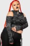  Dam Crop | Killstar Punkster Cold Shoulder Topp