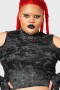  Dam Crop | Killstar Punkster Cold Shoulder Topp