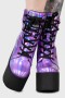 Botas de mujer | Botas de cuña Killstar Diana Crescent [HOLOGRÁFICO MORADO]