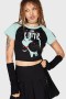  Camisetas y camisetas sin mangas para mujer | Camiseta encogida Killstar Cat Spat
