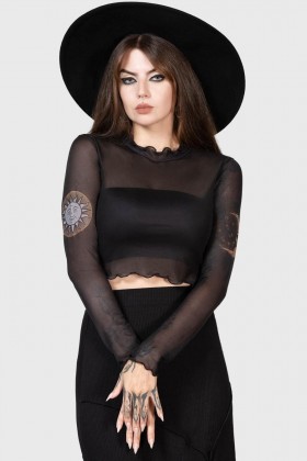  Camiseta de manga larga para mujer | Top Sol Malvado de Killstar