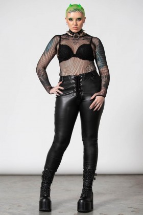  بلوزة نسائية بأكمام طويلة من Killstar Hellrazor Fishnet [B]