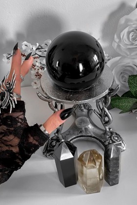  Domácí krystaly a věštecké nástroje | Křišťálová koule Killstar Obsidian