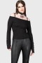 Dames lange mouwen | Killstar Desolate Cold Shoulder Top