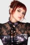  Dames lange mouwen | Killstar Poison Fang top met lange mouwen [ZWART/ROZE]