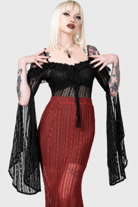  Dames lange mouwen | Killstar Melisanda Bardot top