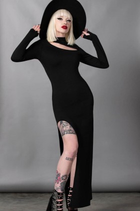  Dames Maxi | Killstar Astaroth jurk met lange mouwen