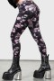  Leggings en velours pour femmes | Killstar Hematite [NOIR/ROSE]