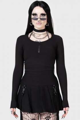  Crop top femme | Haut côtelé Killstar Lune Sting