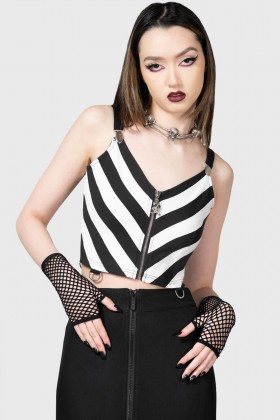  Crop top femme | Killstar Stripe O Negative