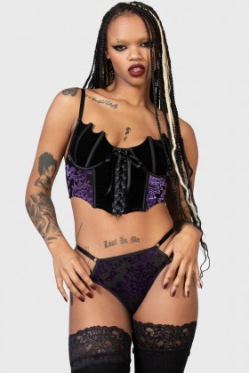  Lingerie féminine | Culotte en velours brûlé Killstar Fang