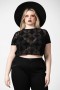  Damen-Crop-Top | Killstar Petra Mesh Crop-Top