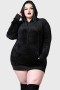 Damen-Hoodies | Killstar Webmare Longline-Hoodie