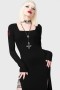  Damen-Maxikleid | Killstar Lilith's Rage Langarmkleid
