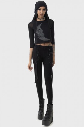 Damen Crop | Killstar Crescent Doom Top