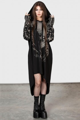  Damen-Hoodies | Killstar Cross The Bear Longline Hoodie