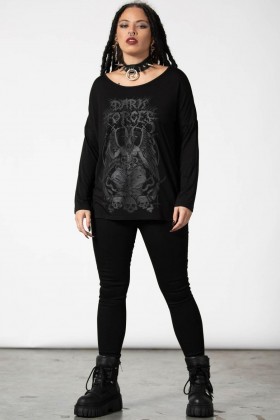  Damen Langarmshirt | Killstar Dark Forces Bootneck-Top
