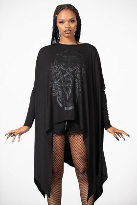 Damen Langarmshirt | Killstar Lunar Oversized Top