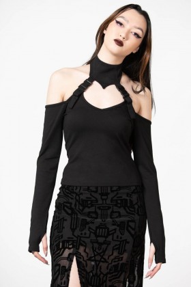  Damen Langarm | Killstar Oralia Cold Shoulder Top