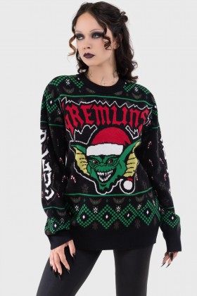  Damenpullover | Killstar „Die Gremlins kommen“-Pullover