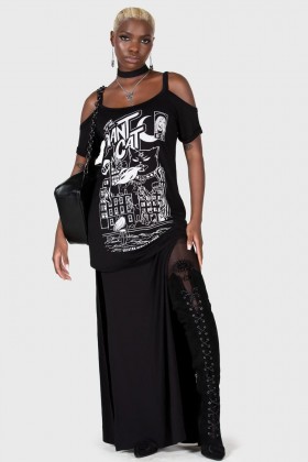  Damen-T-Shirts & Westen | Killstar Cat Attack Distress Top